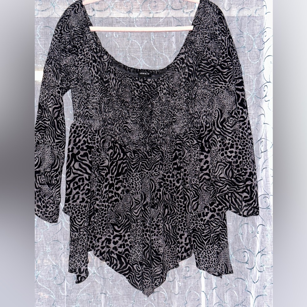 Animal Print Long Sleeve Top